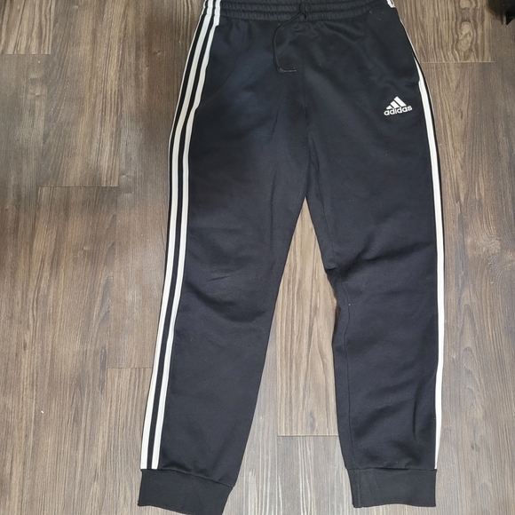 Adidas Black Jogger Pants Size M Sweatpants With Pockets And Logo - Picture 1 of 5